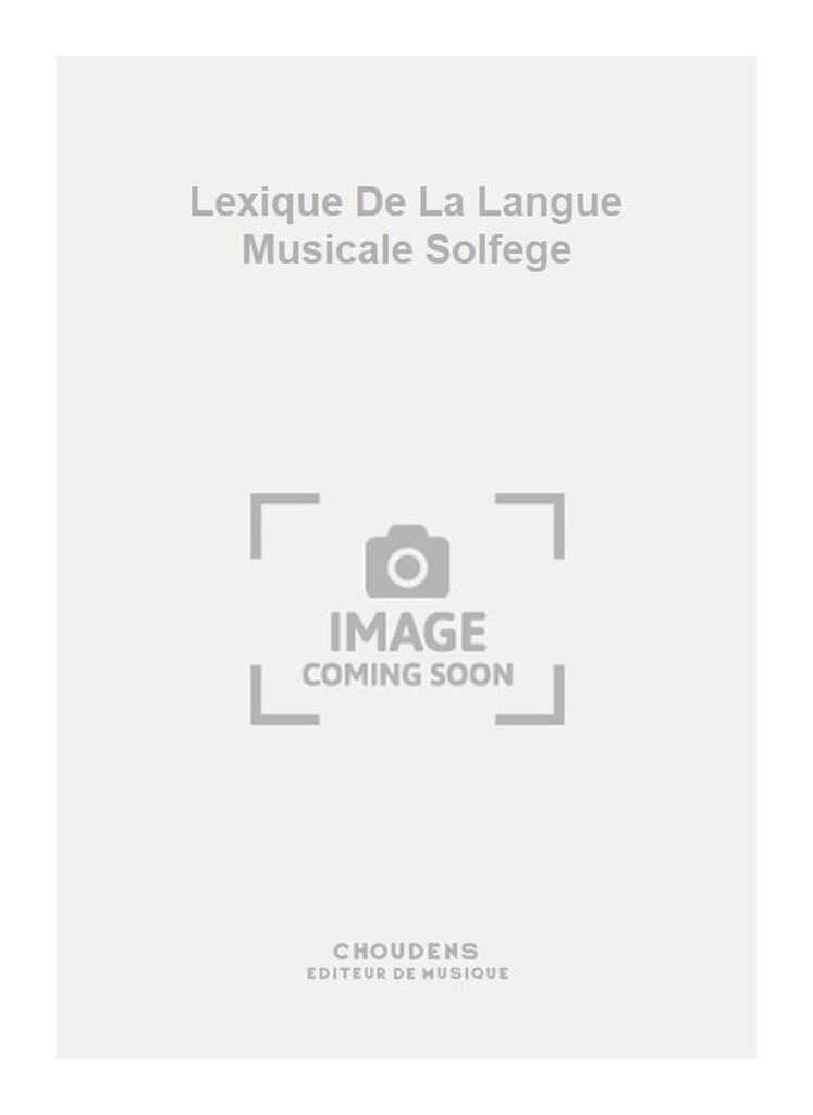 Lexique De La Langue Musicale Solfege